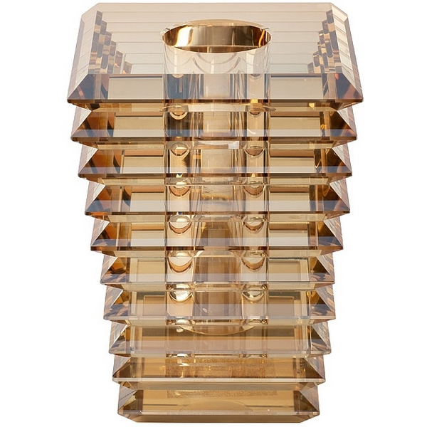 

Ваза-подсвечник "хрустальная" цвет янтарь 13,5х13,5х19 см Garda Decor XVB3461C, XVB3461C