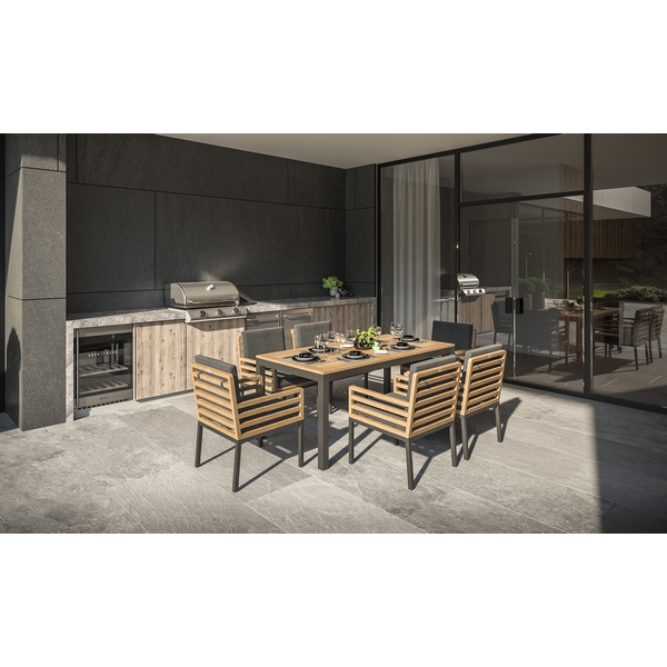 

Обеденная группа Gardenini Premium Bella (Алюминий,Ткань,Тик/Темно-серый) арт.DPBLL.010818.C6, Premium Bella DPBLL.010818.C6