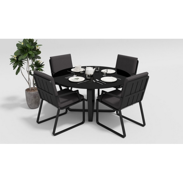 

Обеденная группа Gardenini Primavera DPRM.010512.C1, Черный, Primavera DPRM.010512.C1