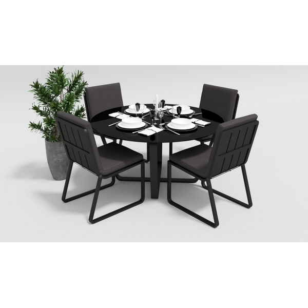

Обеденная группа Gardenini Primavera DPRM.010512.C2, Черный, Primavera DPRM.010512.C2