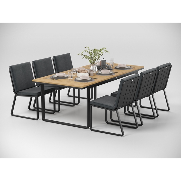 

Обеденные группы Gardenini Premium Voglie DPVGL.010822.C2, Темно-серый;светлое дерево, Premium Voglie DPVGL.010822.C2