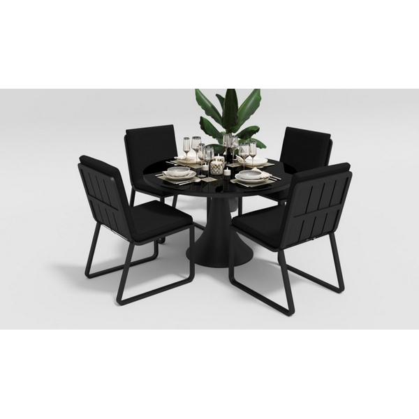 

Обеденная группа Gardenini Voglieround DVGL.010611.C2, Черный, Voglieround DVGL.010611.C2