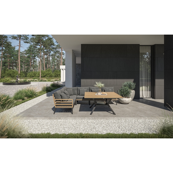 

Комплект садовой мебели Patio Calma серая, тик/алюминий Gardenini LPPCLMML.010800.S4, Темно-серый, Patio Calma LPPCLMML.010800.S4