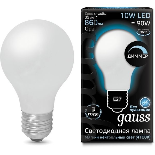 

Лампочка E27 10W 4100К 1/10/40 Gauss Filament 102202210-D, Filament 102202210-D