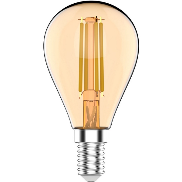 

Лампочка светодиодная филаментная Gauss Filament 1057154 Шар 3,8W 350lm 2400К Е14 golden LED, Filament 1057154