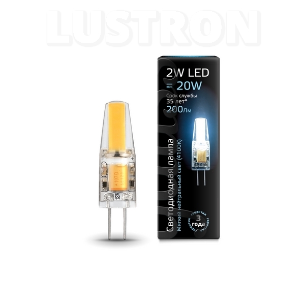 

Лампочка светодиодная капсульная 4100K 200lm Gauss 107707202, 107707202