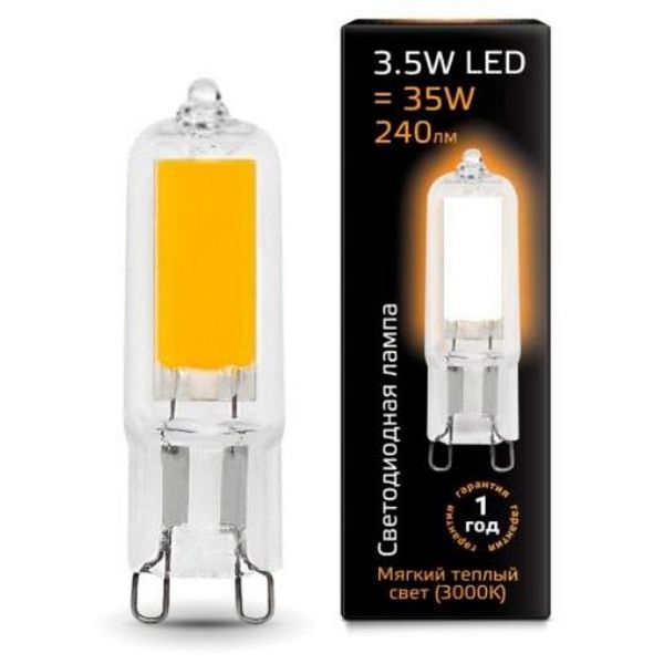 

Лампочка LED G9 AC220-240V 3.5W 3000K Glass 1/10/200 107809103 Gauss, 107809103