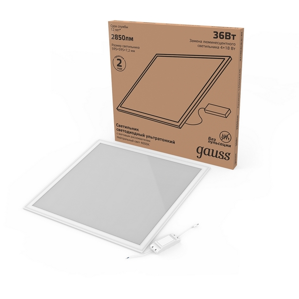 

Светодиодная панель IP40 Gauss 145024236, 145024236