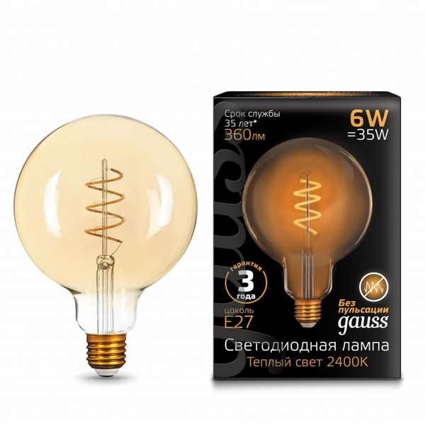 

Лампочка светодиодная филаментная Gauss Filament 158802008, Filament 158802008