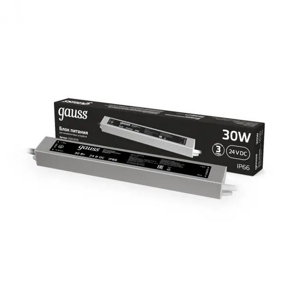 

Блок питания 30W 24V IP66 Gauss 202022030, 202022030