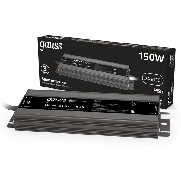 

Блок питания IP66 Gauss 202022150 150W 24V IP66, 202022150