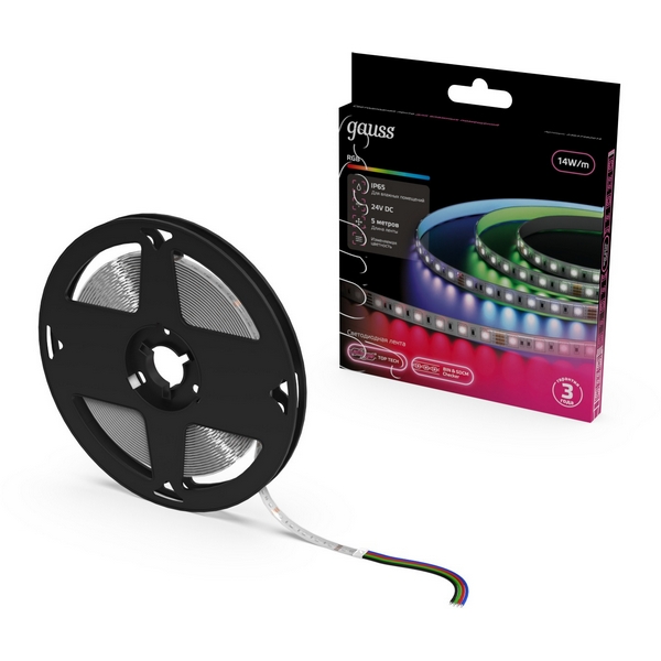 

Светодиодная лента RGB 24В 5м Gauss 23637482014, 23637482014