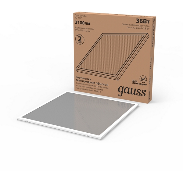 

Светодиодная панель Gauss 842123227, Белый, 842123227