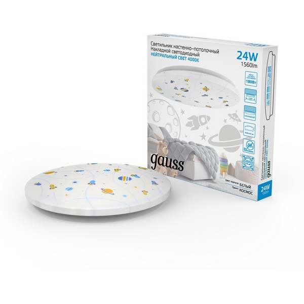 

Настенно-потолочный светильник светодиодный Gauss 941411224D, Белый, 941411224D