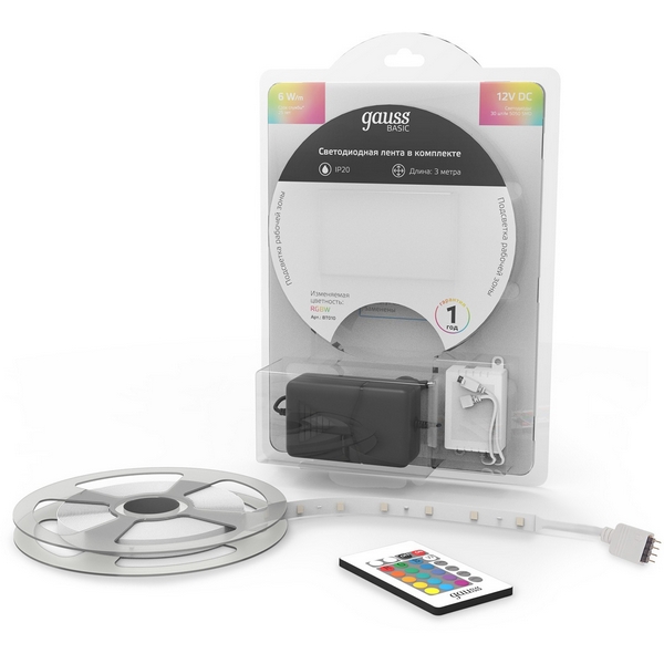 

Светодиодная лента RGBW 12В 3м Gauss BT010, BT010