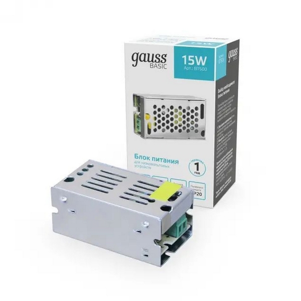 

Блок питания 12V 15W Gauss Basic BT500, Basic BT500