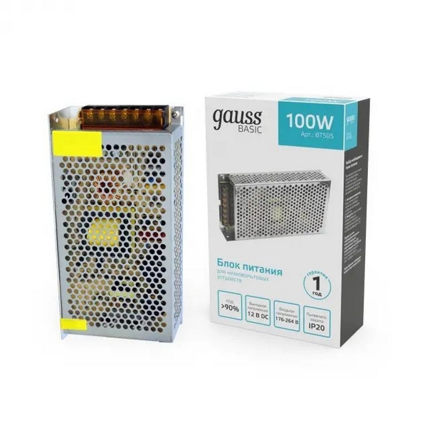 

Блок питания Basic 12V 100W BT505 Gauss, Basic BT505