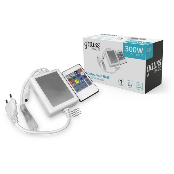 

Контроллер RGB 220V 300W Gauss BT623, BT623