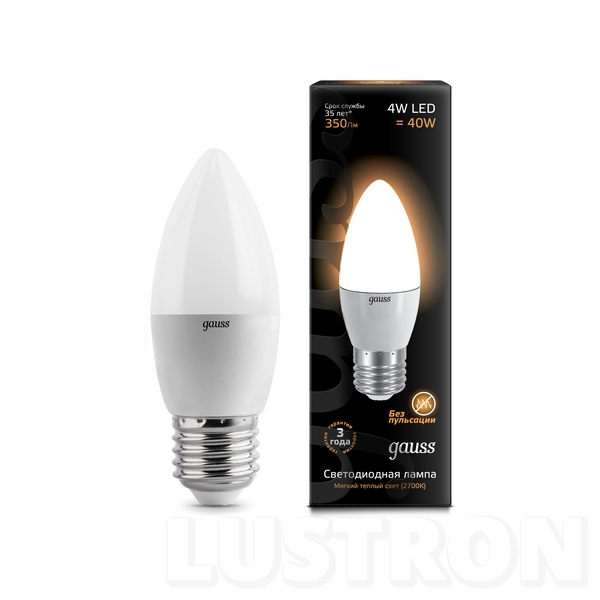 

Лампочка светодиодная E27 4W 2700K 350lm Gauss EB103102104, EB103102104