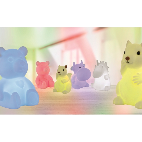 

Детская настольная светодиодная лампа на батарейках RGB с выключателем Globo Kraka 28034-20 с животными, Белый, Kraka 28034-20