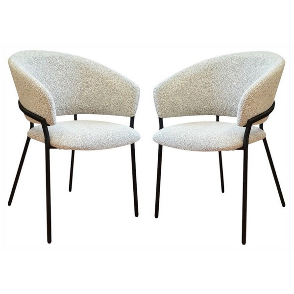 Изображение товара Обеденные стулья Hesby Bodo набор из 2 металлокаркас и букле черные