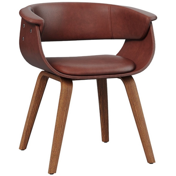 Изображение товара Стул Hesby Synchrony Обеденный с фанерным каркасом и коричневой обивкой