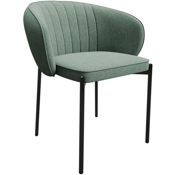 Изображение товара Обеденные стулья Hesby Whispered бирюзовый черный металл рогожка