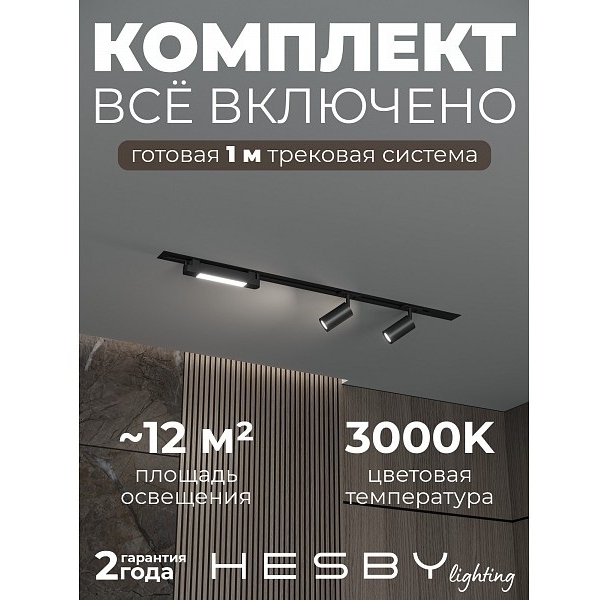 Изображение товара Трековая система в сборе встраиваемая однофазная 220V Hesby Lighting HSBL_kompl_S005_VI1B3K