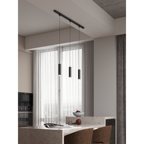 Изображение товара Трековая система в сборе однофазная накладная 220V 30W Hesby Lighting Skylite №12 HSBL_kompl_S012_NI1B4K