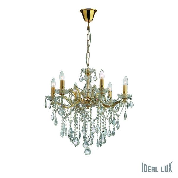 Изображение товара Подвесная люстра Ideal Lux FLORIAN SP6 ORO классика и арт-деко 60 см Изображение товара Подвесная люстра Ideal Lux FLORIAN SP6 ORO классика и арт-деко 60 см