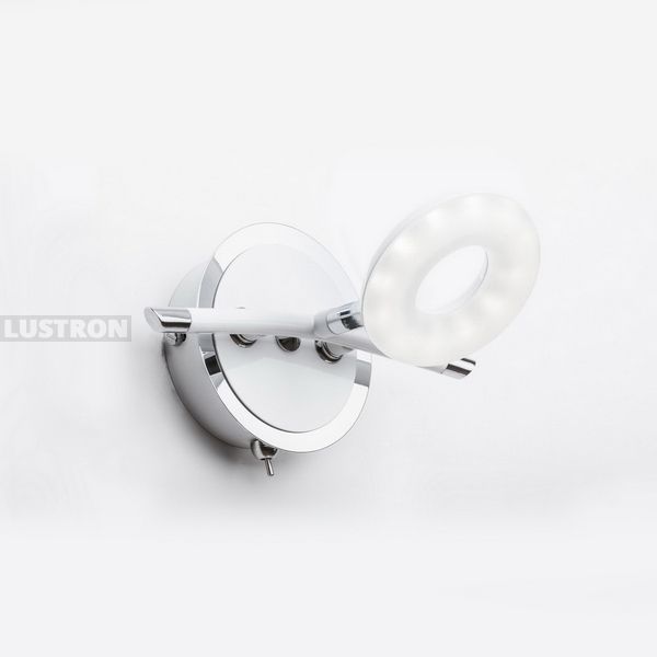 

Настенный светильник с выключателем светодиодный 390/1A-LEDWhitechrome (IDlamp), Белый, 390 390/1A-LEDWhitechrome
