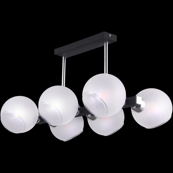 

Потолочная люстра на штанге ILLUMICO IL9559-6PSQ-79 CR BK, Черно-белый, IL9559-6PSQ-79 CR BK