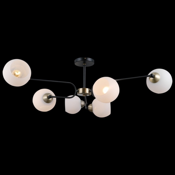 

Потолочная люстра на штанге ILLUMICO IL0249-6CSQ-79 BK AB, Черно-белый, IL0249-6CSQ-79 BK AB