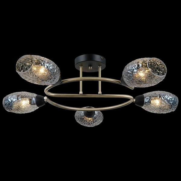 

Потолочная люстра на штанге ILLUMICO IL0300-5CSQ-79 BK AB, Бронза, IL0300-5CSQ-79 BK AB