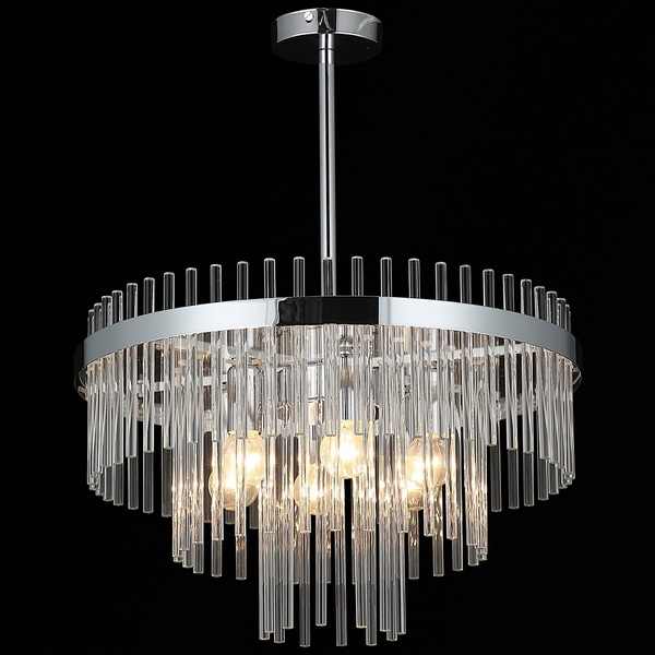 

Потолочная люстра на штанге ILLUMICO IL0101-9P-79 CR, Хром;прозрачный, IL0101-9P-79 CR
