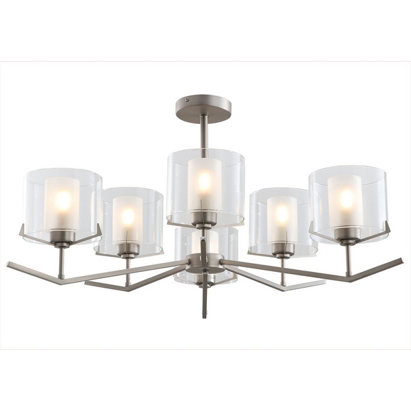 

Потолочная люстра на штанге ILLUMICO IL5563-6PST-79 SN, Серебро, IL5563-6PST-79 SN