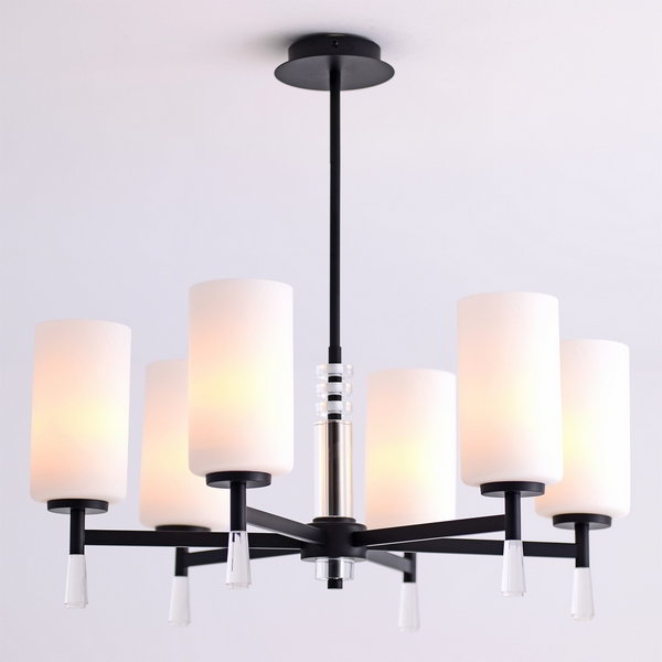 Изображение товара Подвесная люстра штанге ILLUMICO IL2218-6PLS-24 современная бело-черная