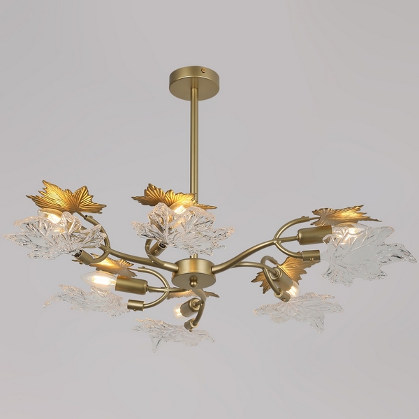 

Потолочная люстра на штанге хрустальная ILLUMICO IL0509-6P-79 CPG AUTUMN, Золото, IL0509-6P-79 CPG AUTUMN
