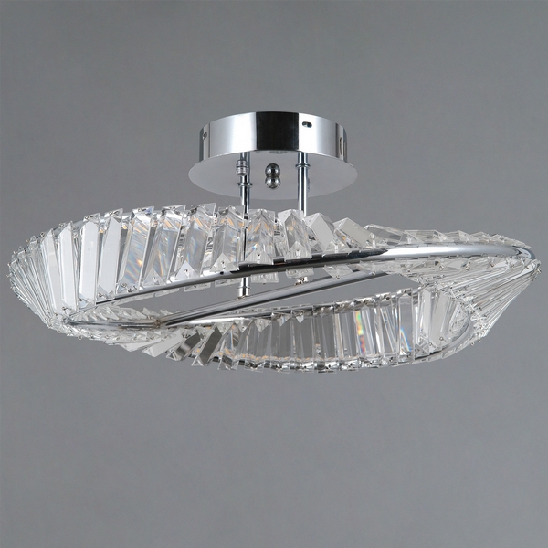 

Потолочная люстра светодиодная на штанге хрустальная ILLUMICO IL4349-48WSQ-25 CR GENOA, Прозрачный, IL4349-48WSQ-25 CR GENOA