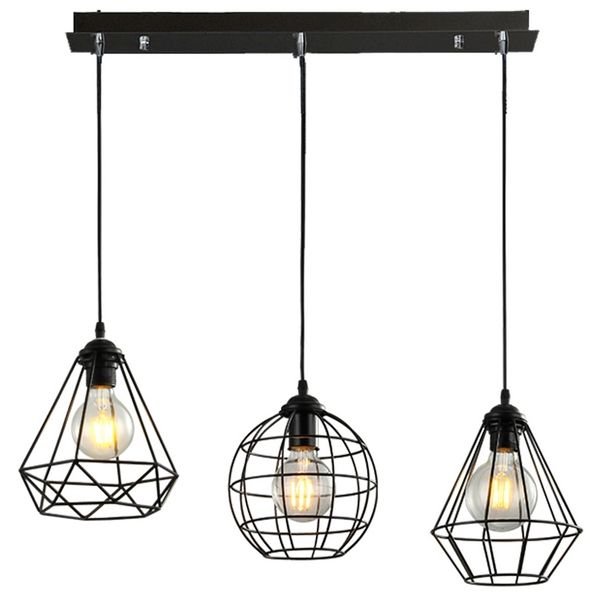 Изображение товара Подвесной светильник Imex MD.1716-3-P BK стиль лофт на 3 лампочки E27 высотой 80 см