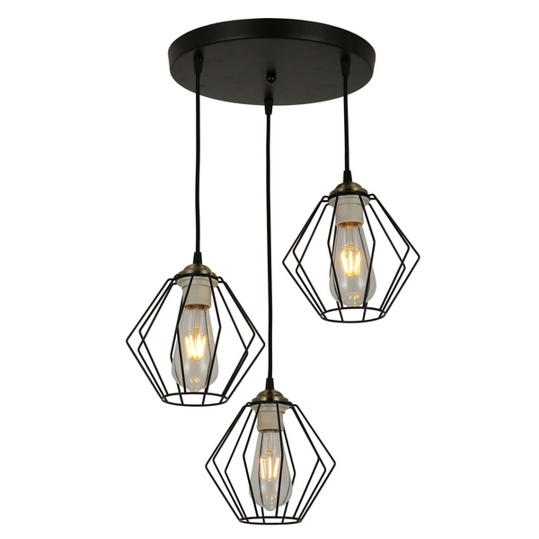 

Подвесной светильник MD.3099-3-P BK+AB Imex, Черный, MD.3099-3-P BK+AB
