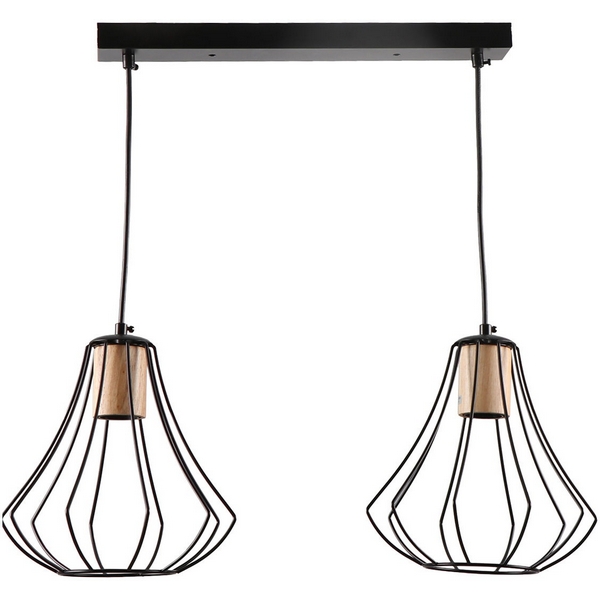

Подвесной светильник Imex MD.9050-2-P-BK+WOOD, Черный, MD.9050-2-P-BK+WOOD
