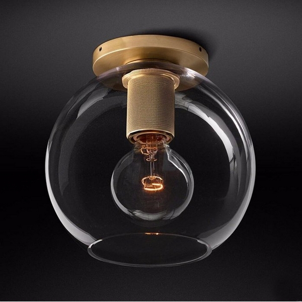

Потолочный светильник Rh Utilitaire Globe Shade Flushmount Brass ImperiumLoft 48,066 (123675-22) в форме шара, Латунь, 48.066