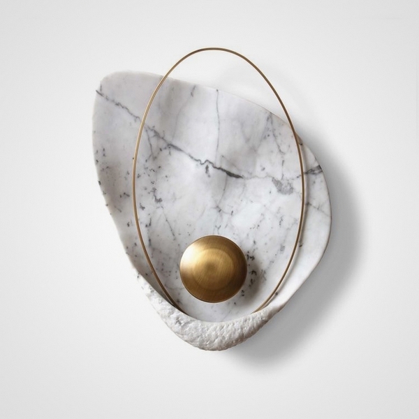 

Настенный светильник (бра) Clam белый Мрамор ImperiumLoft Clam01 (133214-22), Латунь, CLAM01