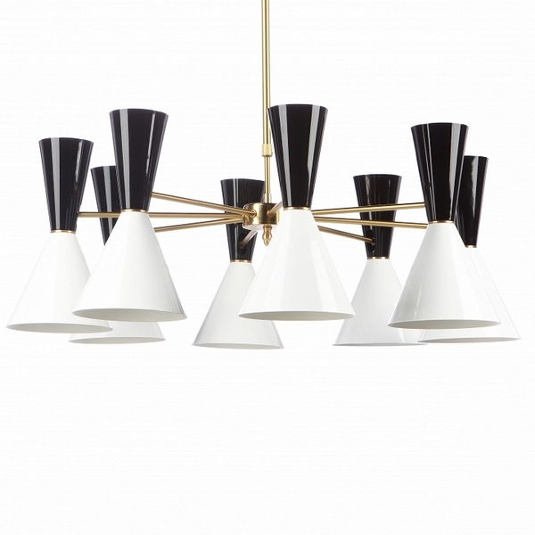 

Подвесная люстра Cairo Chandelier 8 Arm Black And White ImperiumLoft 144399-22 (144399-22), Латунь, 144399-22