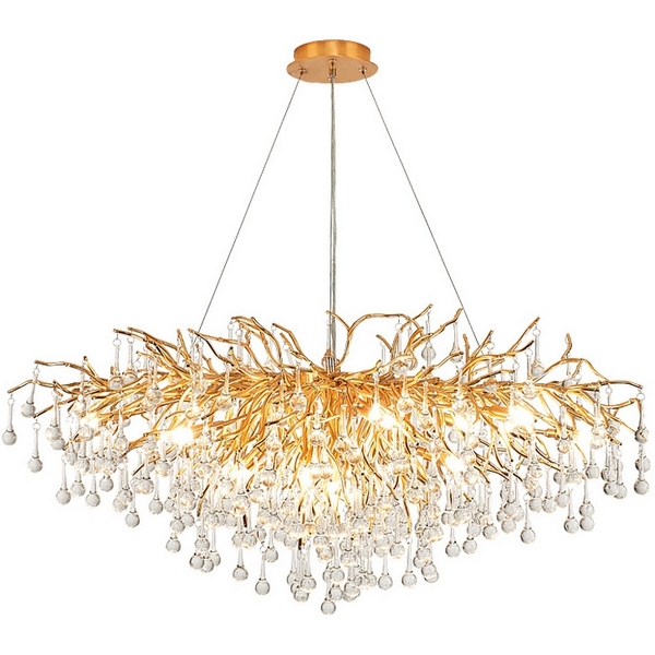 

Подвесная люстра Droplet Chandelier Oval L100 ImperiumLoft 40,2695 (148054-22), Золото, 40.2695