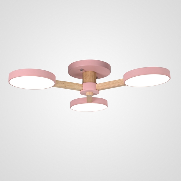 

Потолочная люстра LED на штанге с пультом Turna 3 Pink By ImperiumLoft Turna01 (Умный дом, Алиса) 178333-26, Розовый, Turna01