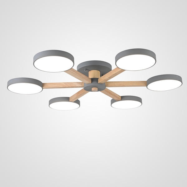 

Потолочная люстра LED на штанге Turna 6 Gray By ImperiumLoft Turna01 (Умный дом, Алиса) 178337-26, Серый, Turna01