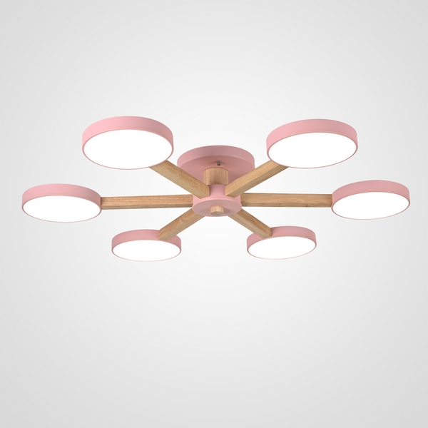 

Потолочная люстра LED на штанге с пультом Turna 6 Pink By ImperiumLoft Turna01 (Умный дом, Алиса) 178339-26, Розовый, Turna01