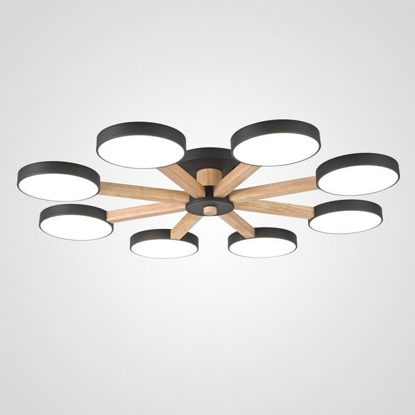 

Люстра потолочная с пультом на 8 лампочек LED на штанге с пультом Turna 8 Black By ImperiumLoft Turna01 (Умный дом, Алиса) 178341-26, Черный, Turna01